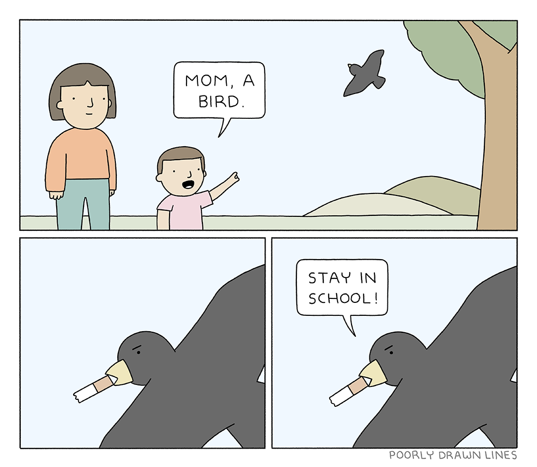 A Bird Poorly Drawn Lines